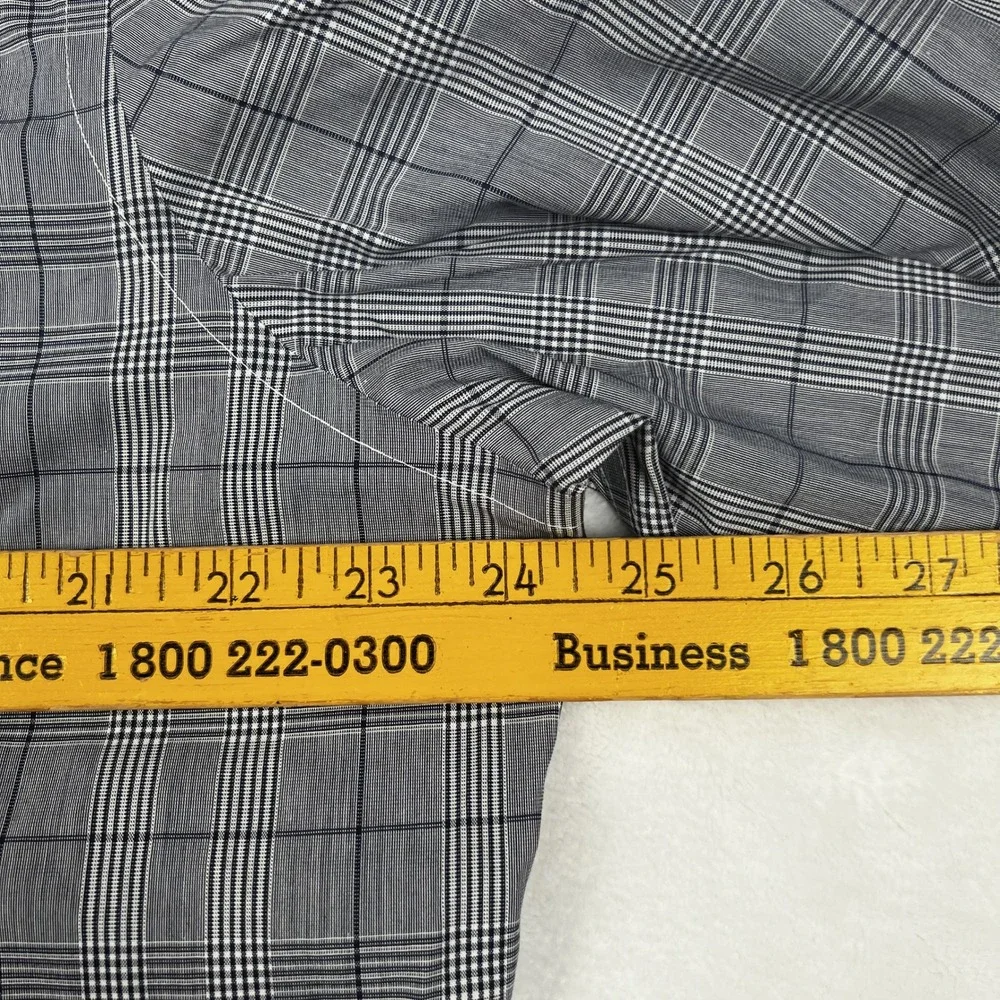 Banana Republic Mens XL Non-Iron Standard Fit Shirt Grey Blue Glen Plaid NWT